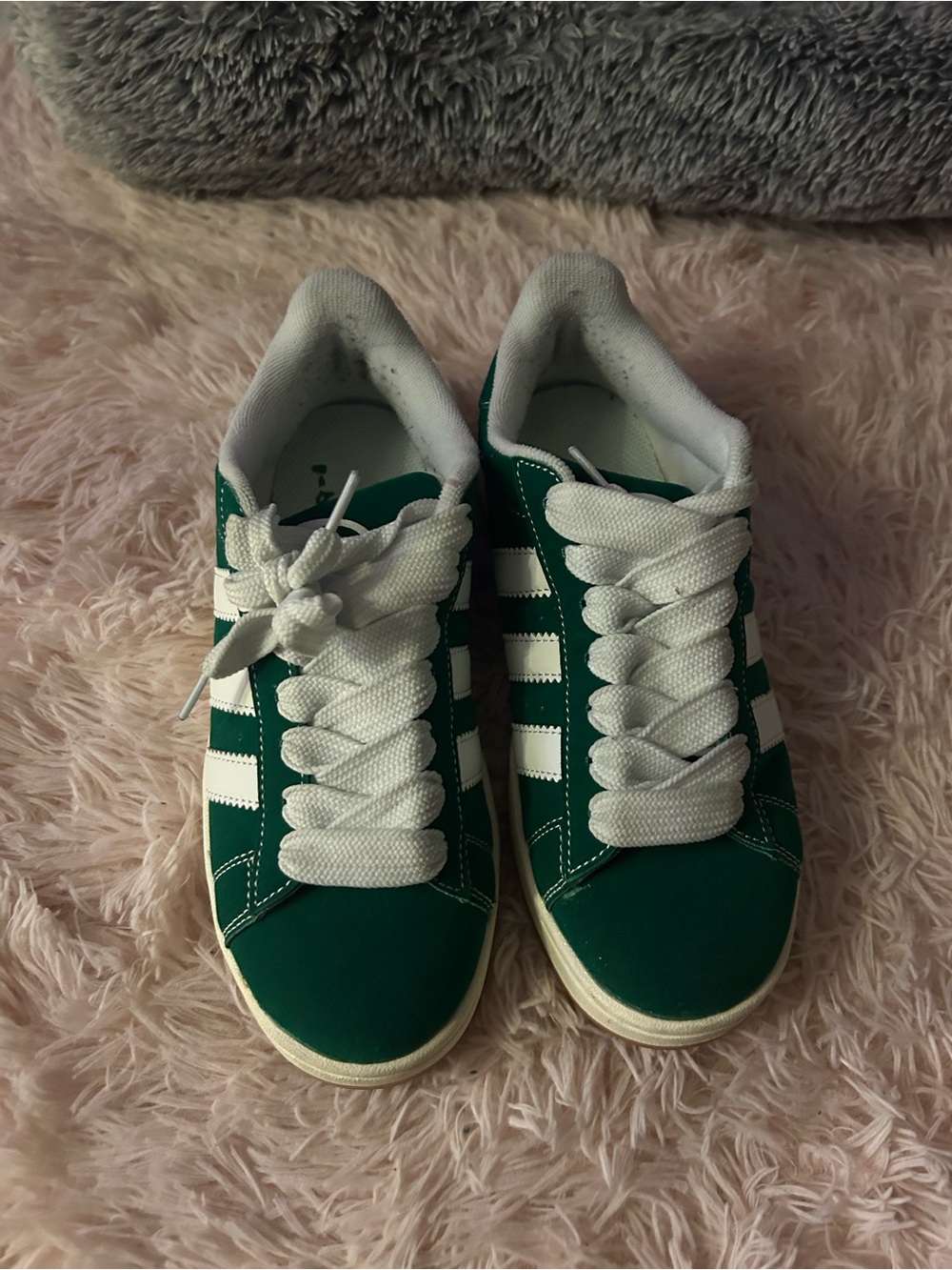 adidas Green and White Women's Low-Top Sneakers